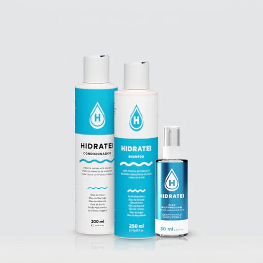 Hidratei Kit Multifuncional Shampoo 250ml + Condicionador 200ml + Oléo 30ml