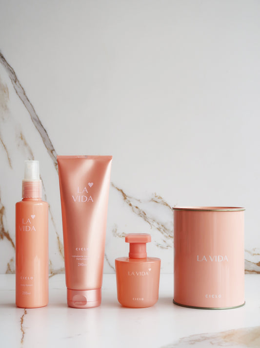 Kit La Vida Ciclo - Creme + Perfume Edição Lata + Body Splash