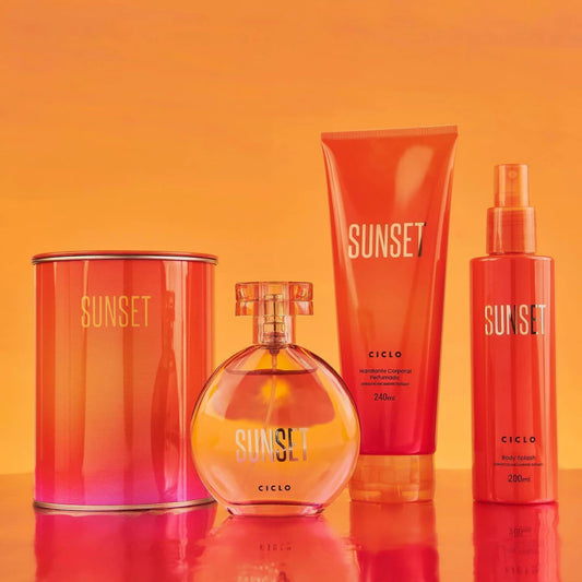 Kit Sunset Ciclo - Creme + Body Splash + Perfume Lata