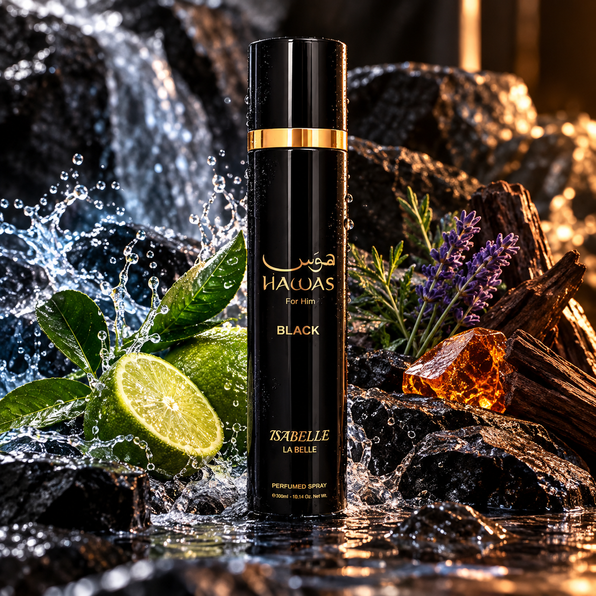 Isabelle La Belle Body Splash Hawas For Him Black 300ml