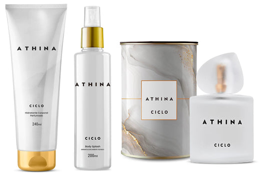 Kit Athina  Ciclo - Creme + Body Splash + Perfume Lata