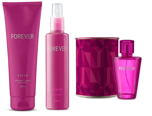 Kit Forever Ciclo - Creme + Body Splash + Perfume Lata