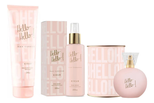 Kit Ciclo Hello Hello - Creme + Perfume Edição lata + Body Splash