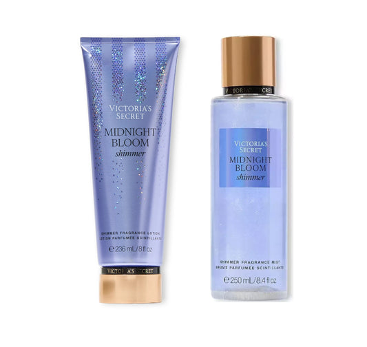 Kit Victoria's Secret Midnight Bloom Shimme - Body Splash Shimmer 250 ml + Loção Hidratante Shimmer 236 ml