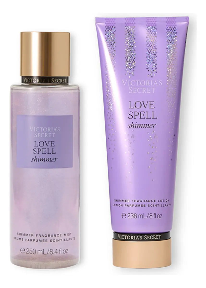 Kit Victoria's Secret Shimmer Love Spell - Body Splash 250 ml  + Hidratante corporal 236 ml
