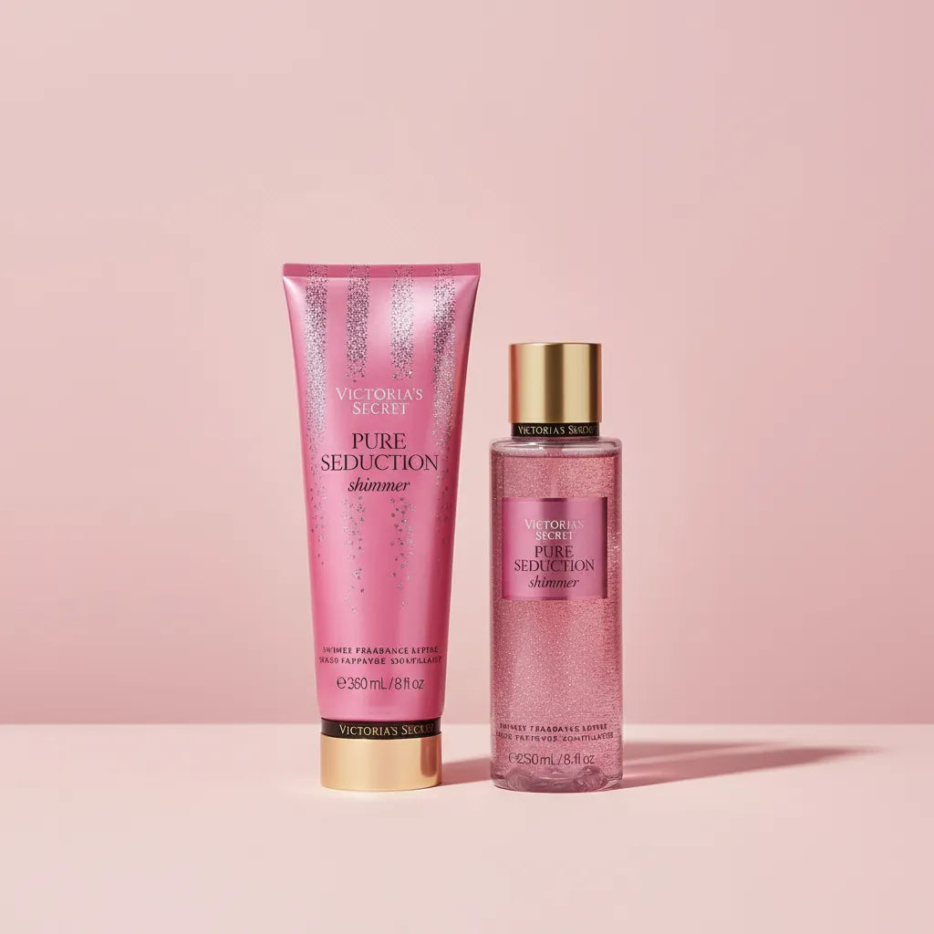 Kit Victoria's Secret Shimmer Pure Seduction - Body Splash 250 ml + Loção Hidratante 236 ml