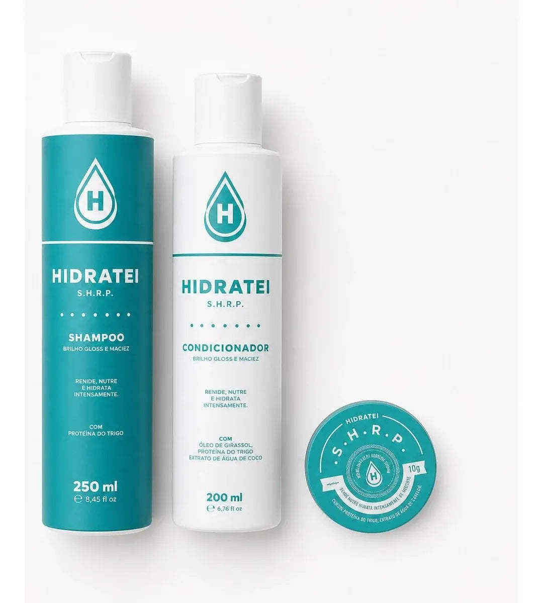 Hidratei Kit S.H.R.P. - Shampoo 250ml + Condicionador 200ml + Creme de Proteína 10g