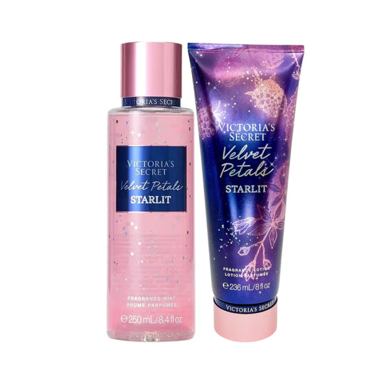Kit Victoria's Secret Velvet Petals Starlit Body Splash 250 ml + Loção hidratante 236 ml