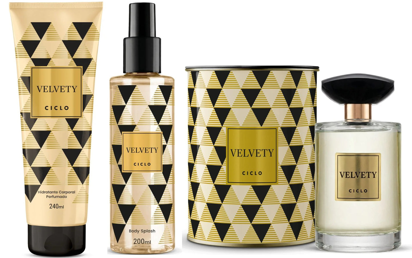 Kit Ciclo Velvet - Creme + Body Splash + Perfume Lata