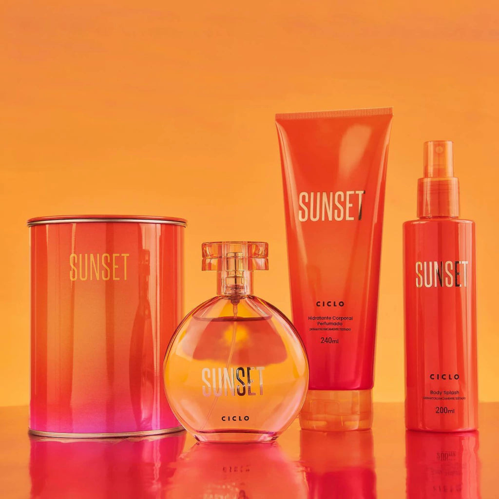 Kit Sunset  Ciclo - Creme + Body Splash + Perfume Lata